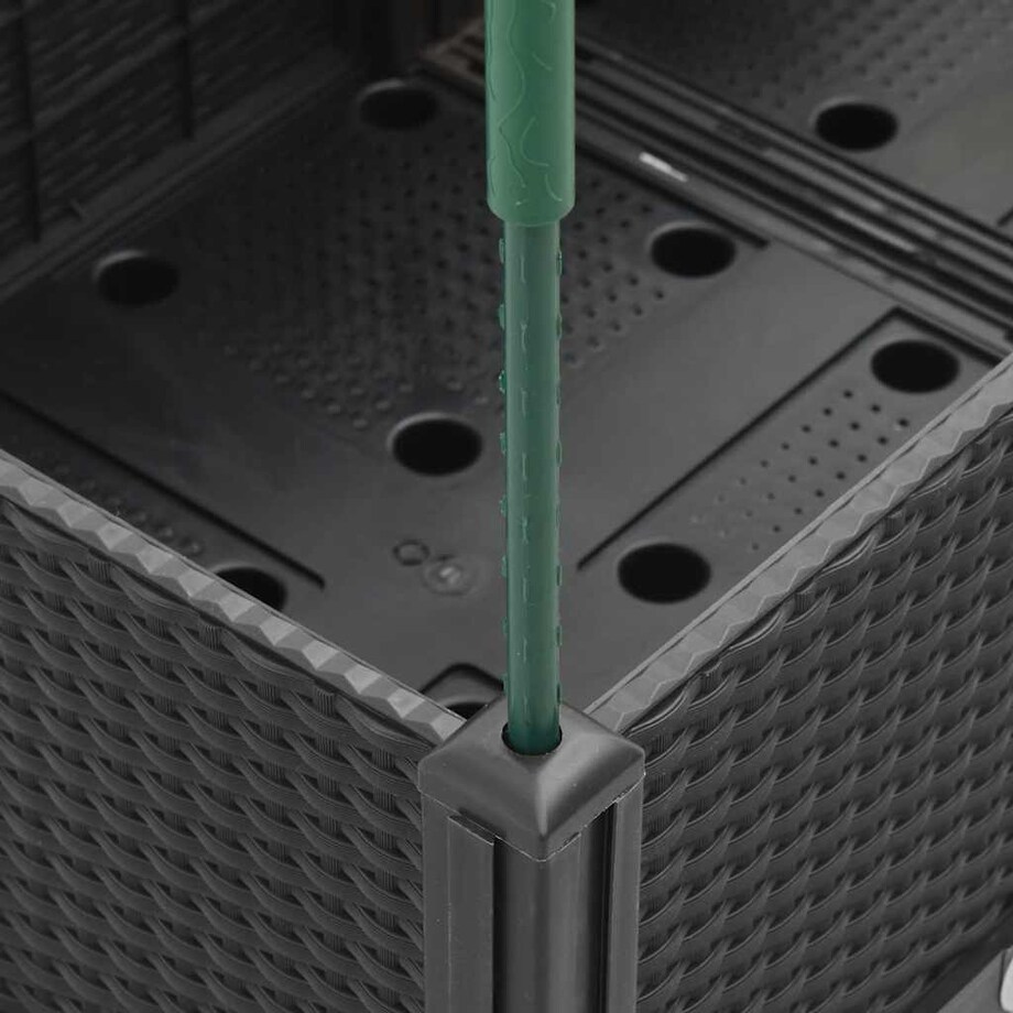 vidaXL Donica ogrodowa z kratką, czarna, 200x160x142,5 cm, PP