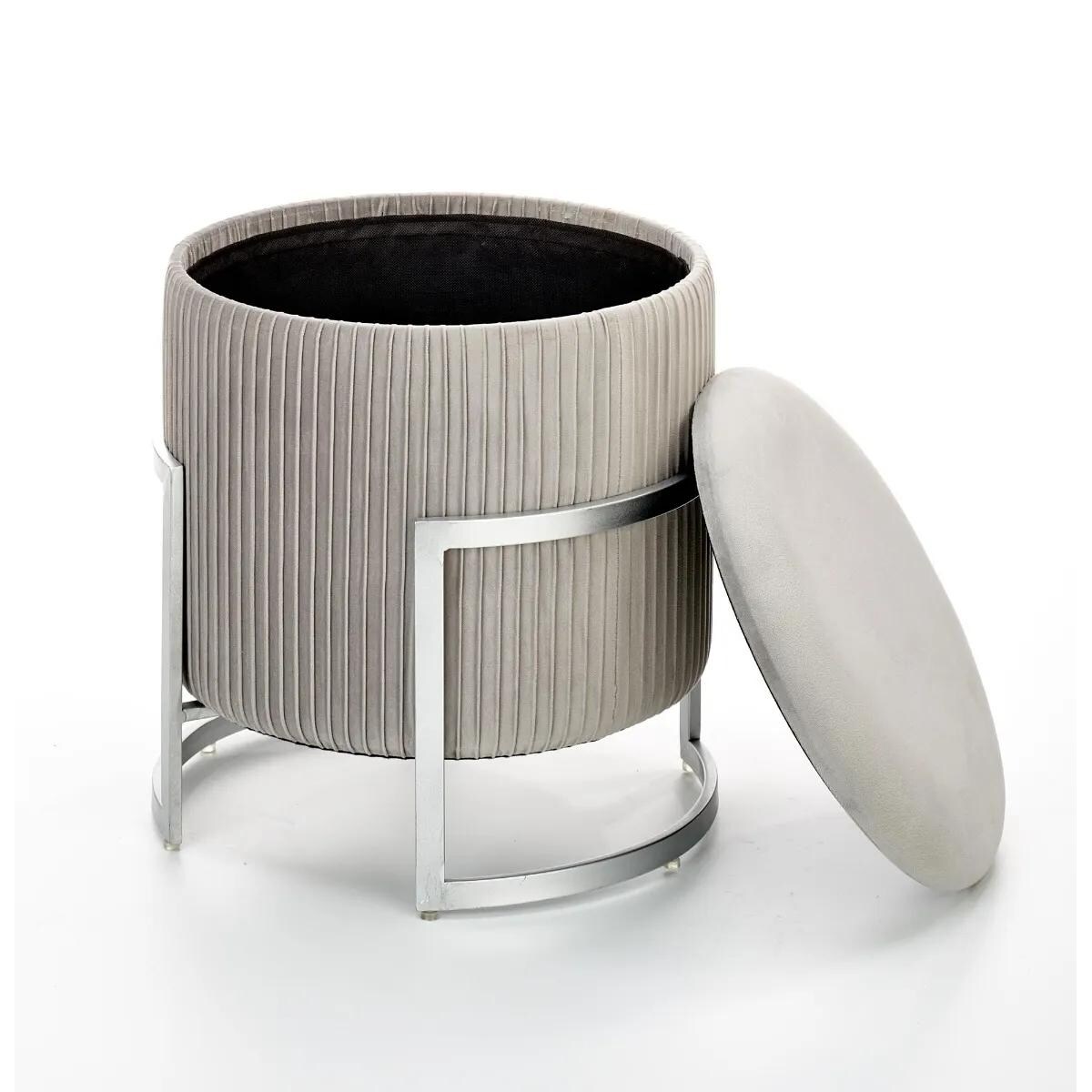 Pufa CRICKET VELVET jasnoszara