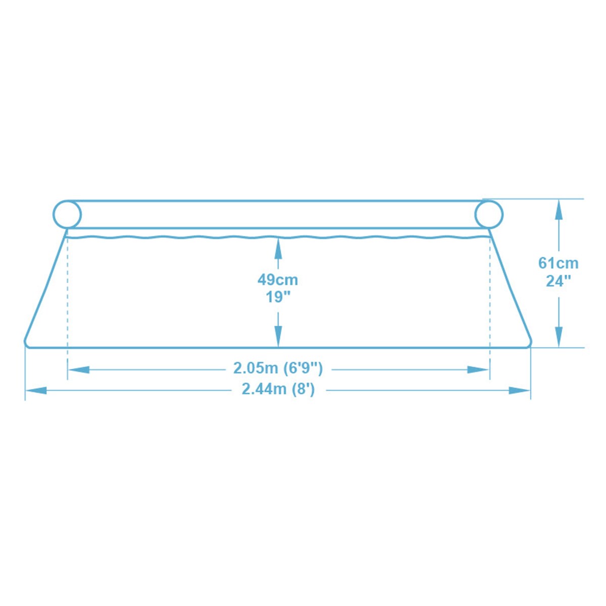 Basen ogrodowy dla dzieci rozporowy rodzinny 244x61cm Bestway pompa 9w1