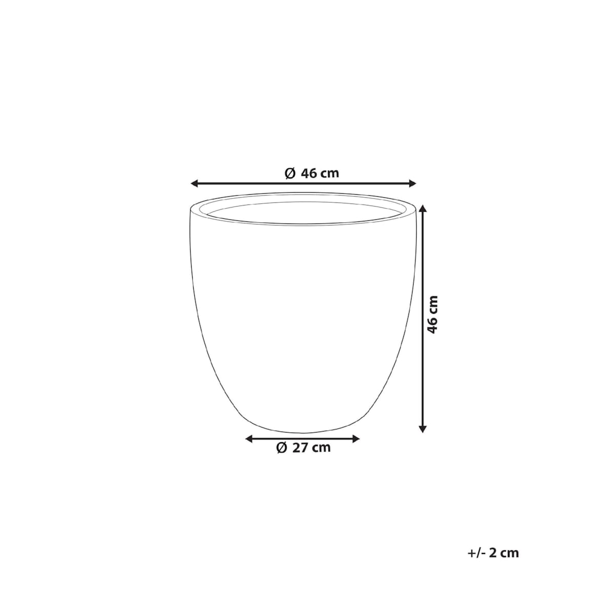 Doniczka 46 x 46 x 46 cm kremowa KANNIA