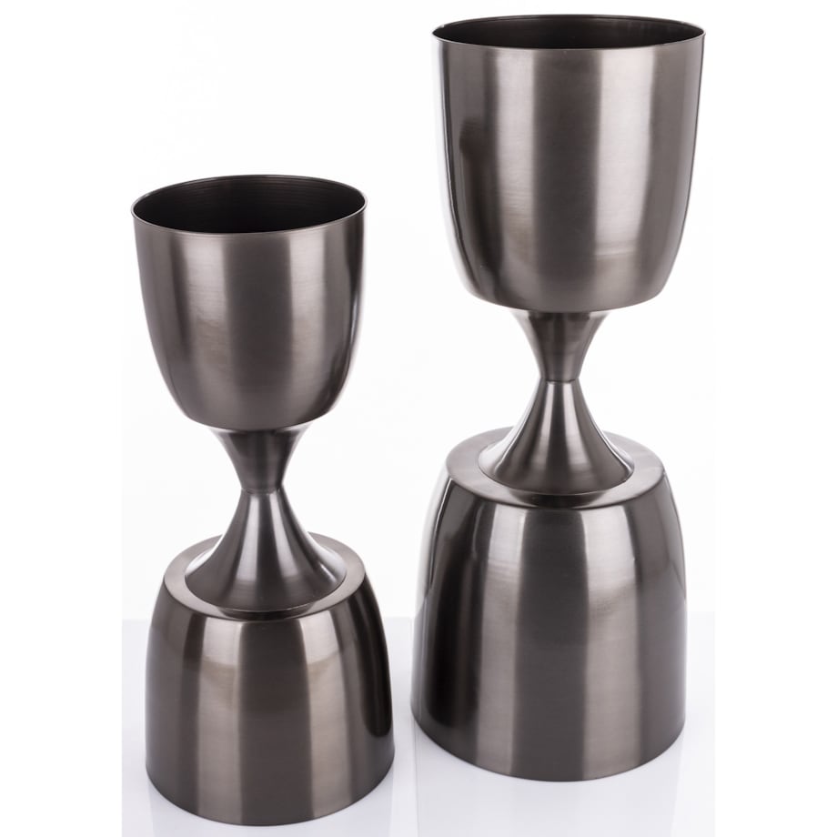 Osłonka na doniczkę 2 szt. czarna dwustronna 70x29 cm