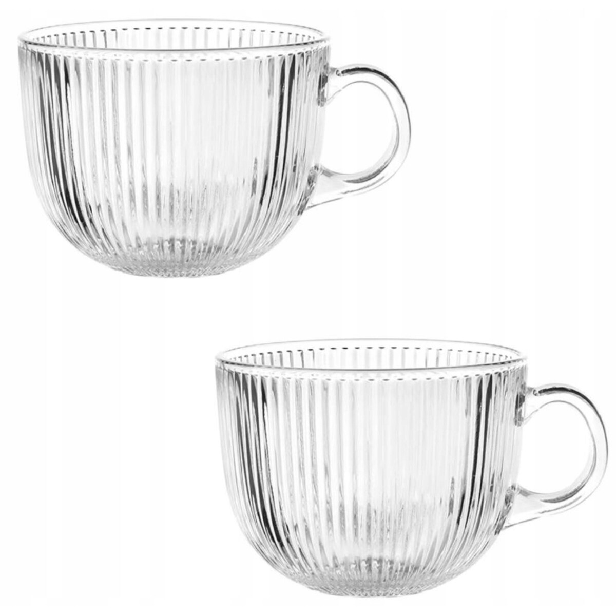 2x SZKLANKA DUŻA w paski 510 ml szkło kubek filiżanka na jedzenie herbatę