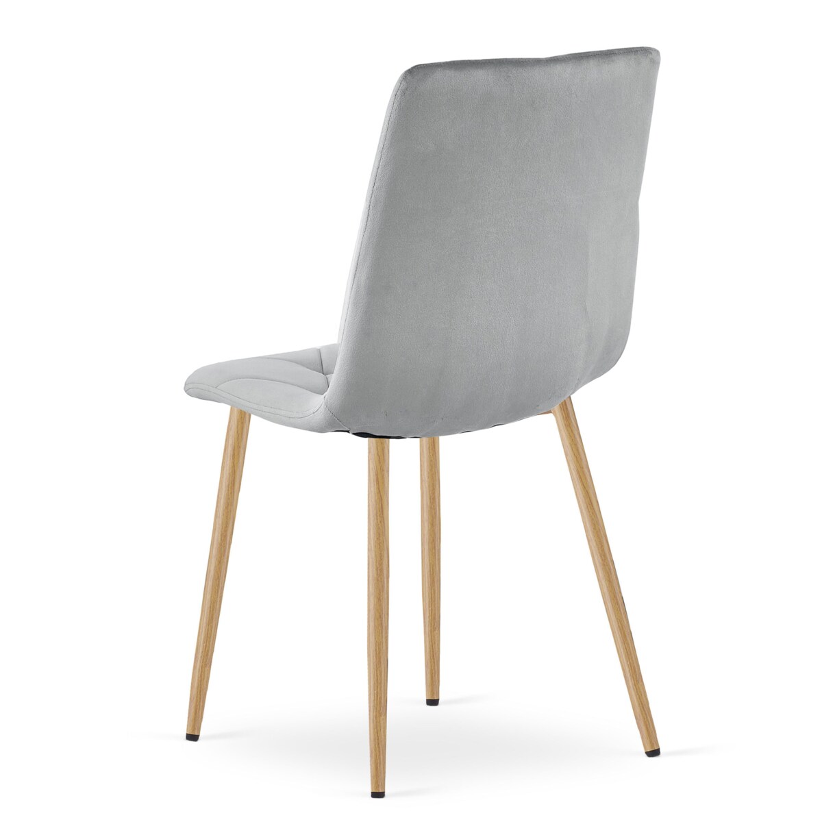 Krzesło Libra nowoczesny design, Jasny Szary Aksamit / Nogi Kolor Drewna X3