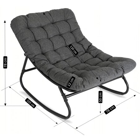 Fotel Leżak Ogrodowy Bujany Bujak Leżanka Do Salonu Na Taras AURORA Szary