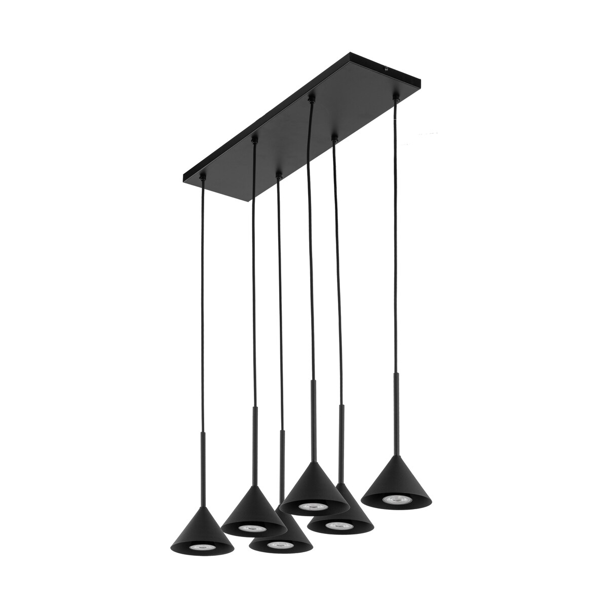 Lampa wisząca CONO BLACK MINI 10306 TK Lighting czarna 6xGU10 nowoczesna loft regulowana wysokość