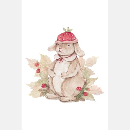 Plakat dla dzieci Króliczek z kapeluszem 30x40