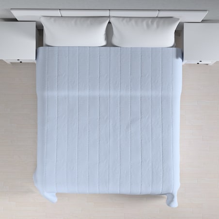 Narzuta pikowana w pasy 130x210 pastelowy niebieski