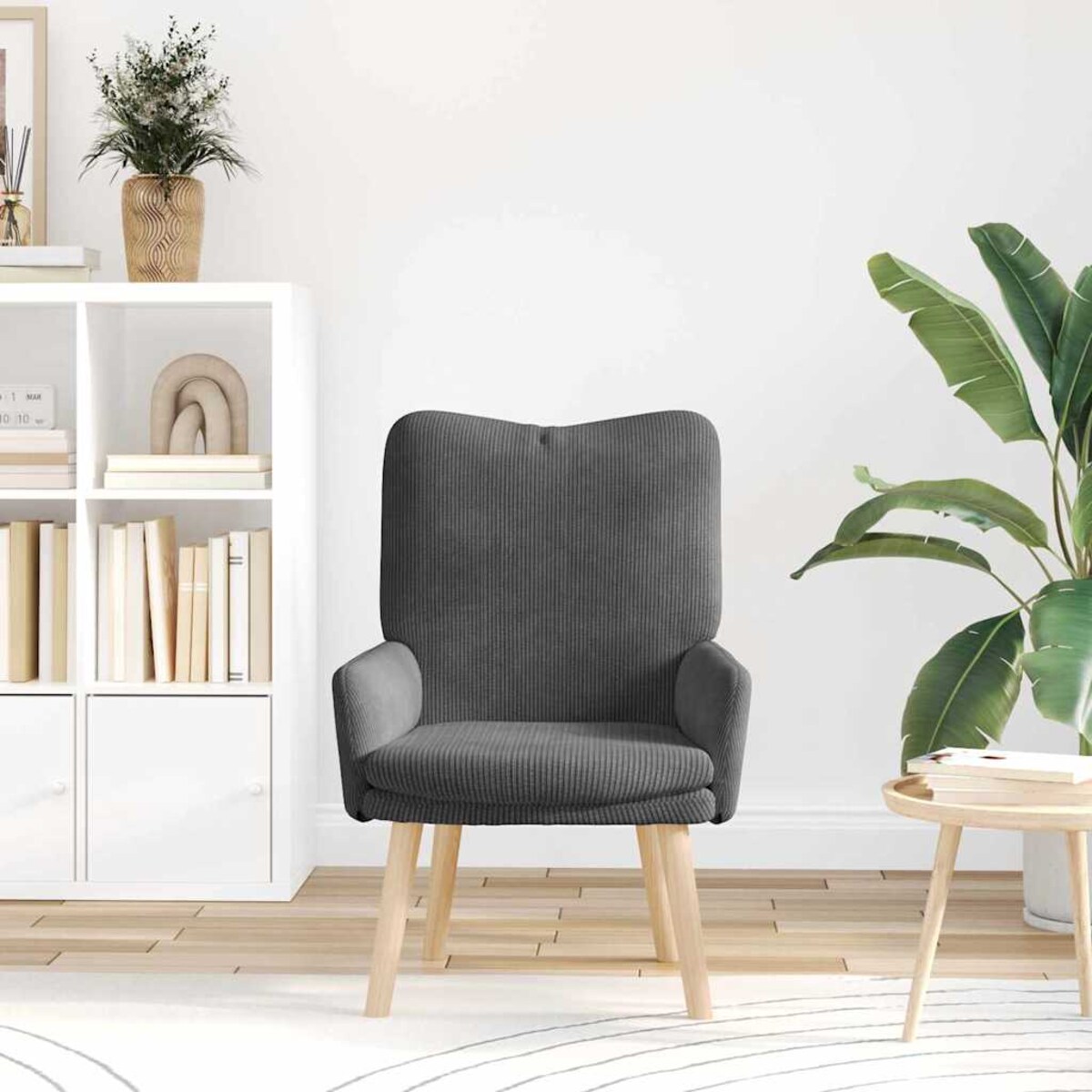 vidaXL Fotel relaksacyjny ciemno szary 63 x 67 x 94 cm tkanina