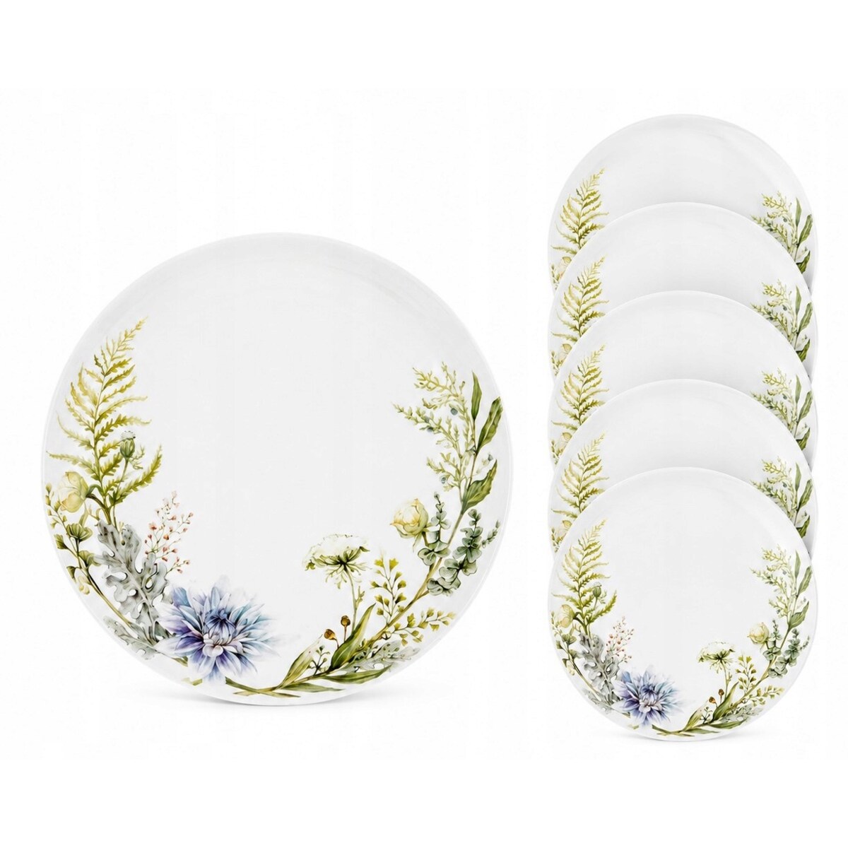 Talerz Deserowy 19 cm 6szt Kwiatowy Wzór Elegancki Boho Premium na ciasto