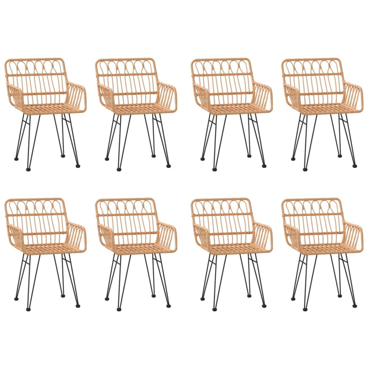 vidaXL 9-częściowy zestaw mebli ogrodowych, polirattan