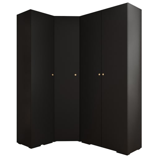Garderoba wysoka do przedpokoju INOVA 2 Z3 czarny+złoty