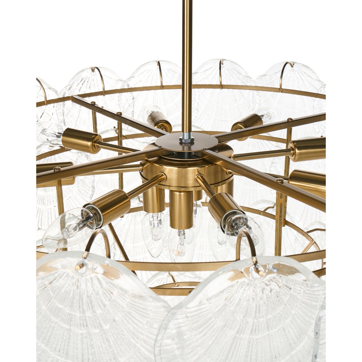 Żyrandol TEMASH Szkło Mosiężny