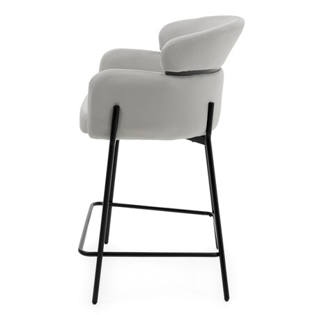 Hoker tapicerowany welurowy do salonu BOLZANO jasnoszary