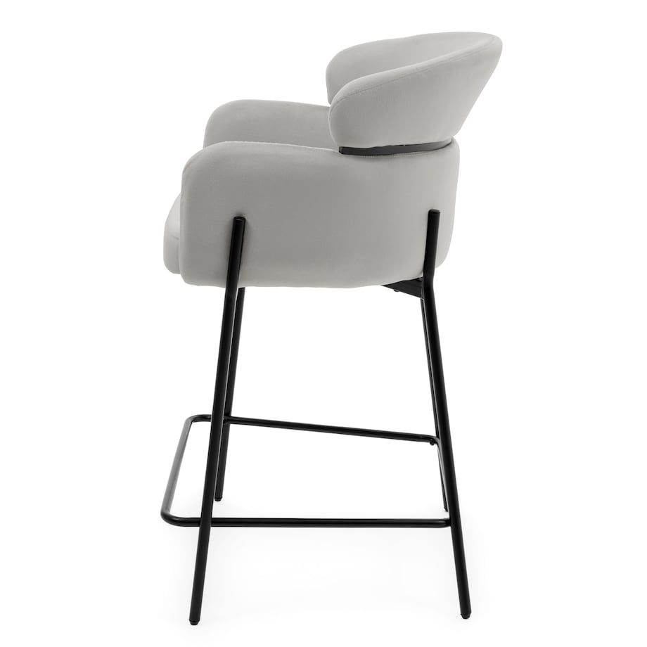 Hoker tapicerowany welurowy do salonu BOLZANO jasnoszary