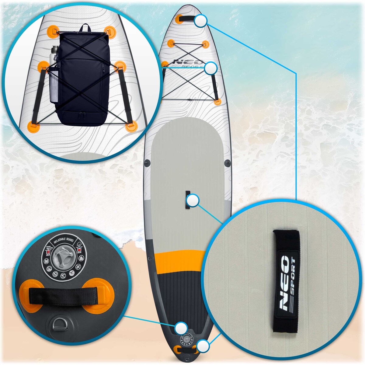 Deska SUP do pływania pompowana Paddle Aquasurf Neo-Sport 320cm ZESTAW