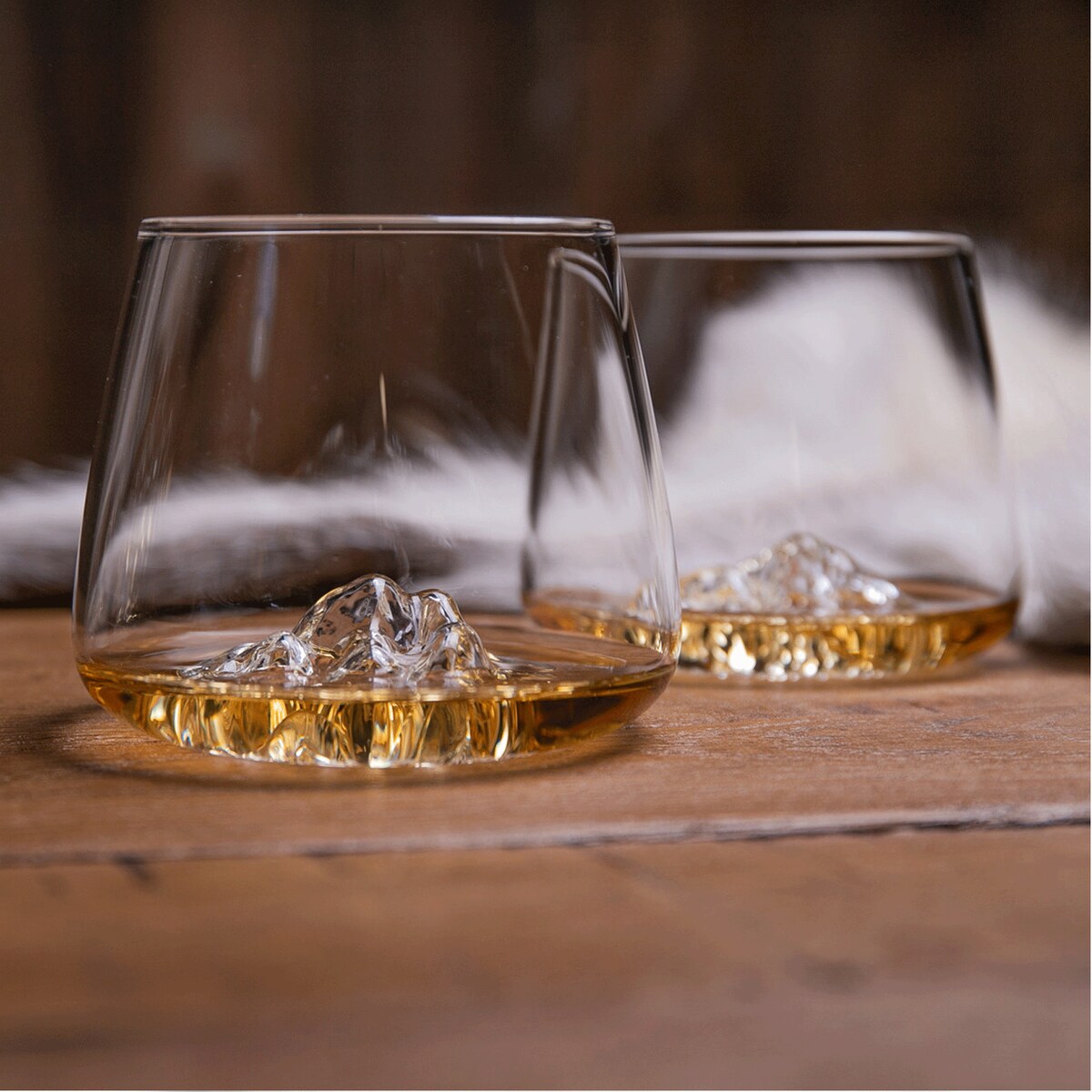 Zestaw 2 szklanek do whisky - Topographic - Mont Blanc & Everest