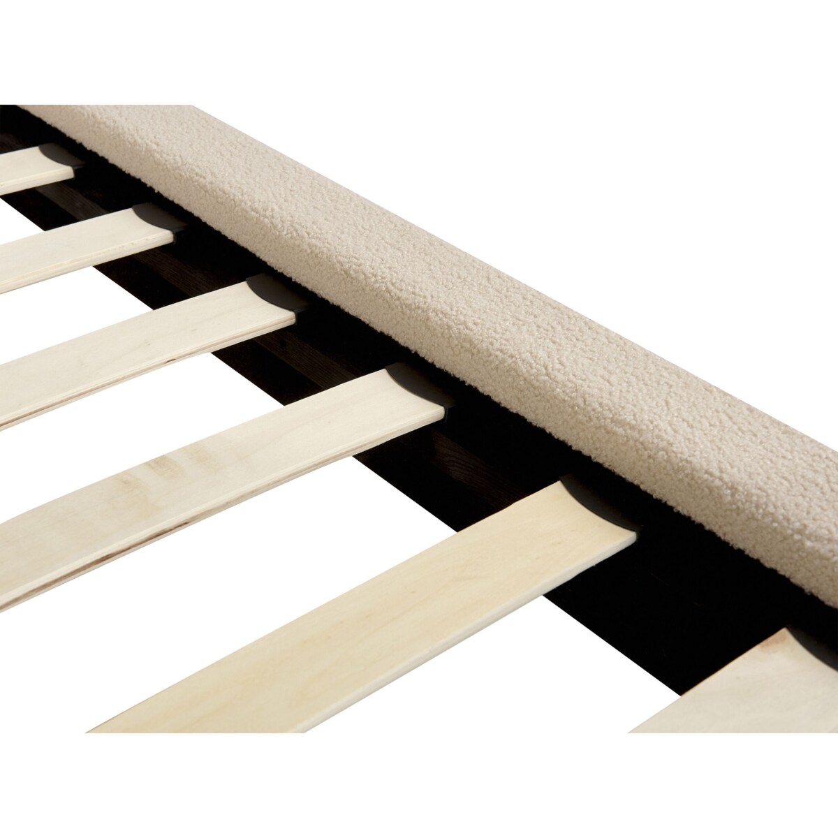 Łóżko boucle 160 x 200 cm beżowe MELLE