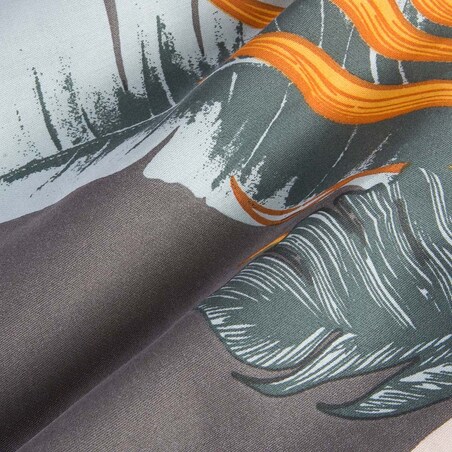 Pościel satyna bawełniana 160x200 Tropenza tropikalne liście na szarym tle, Satynlove