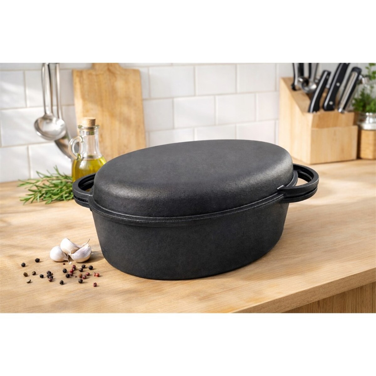Krisberg brytfanna żeliwna z pokrywą grillową 6.4L 34cm KS7740