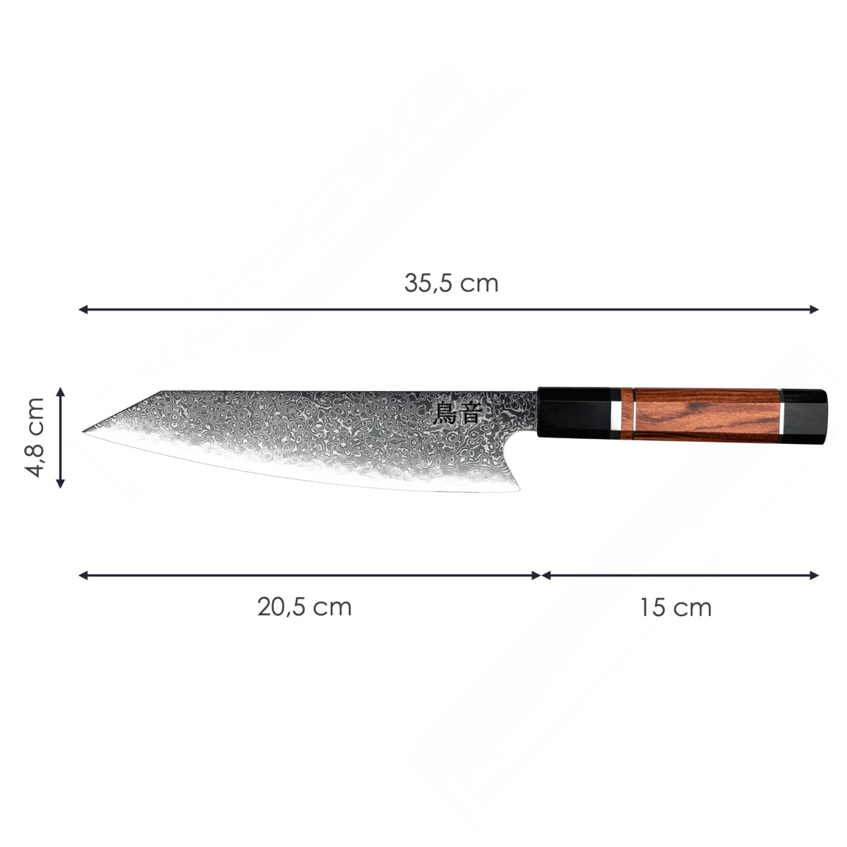 Japoński nóż szefa kuchni Torion w pudełku prezentowym Stal damasceńska VG-10 Profesjonalny nóż
