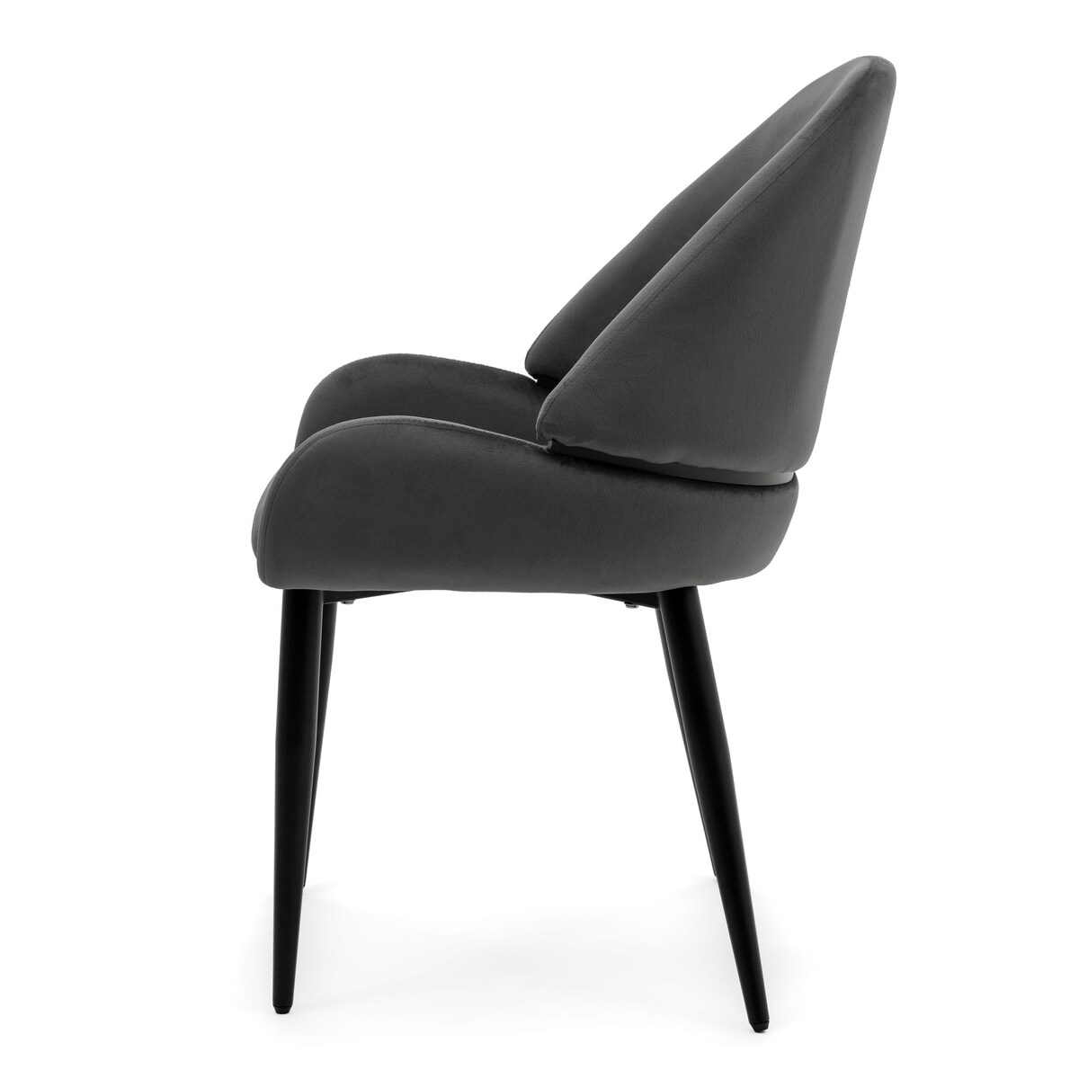 Krzesło tapicerowane welurowe do salonu BERGAMO szare