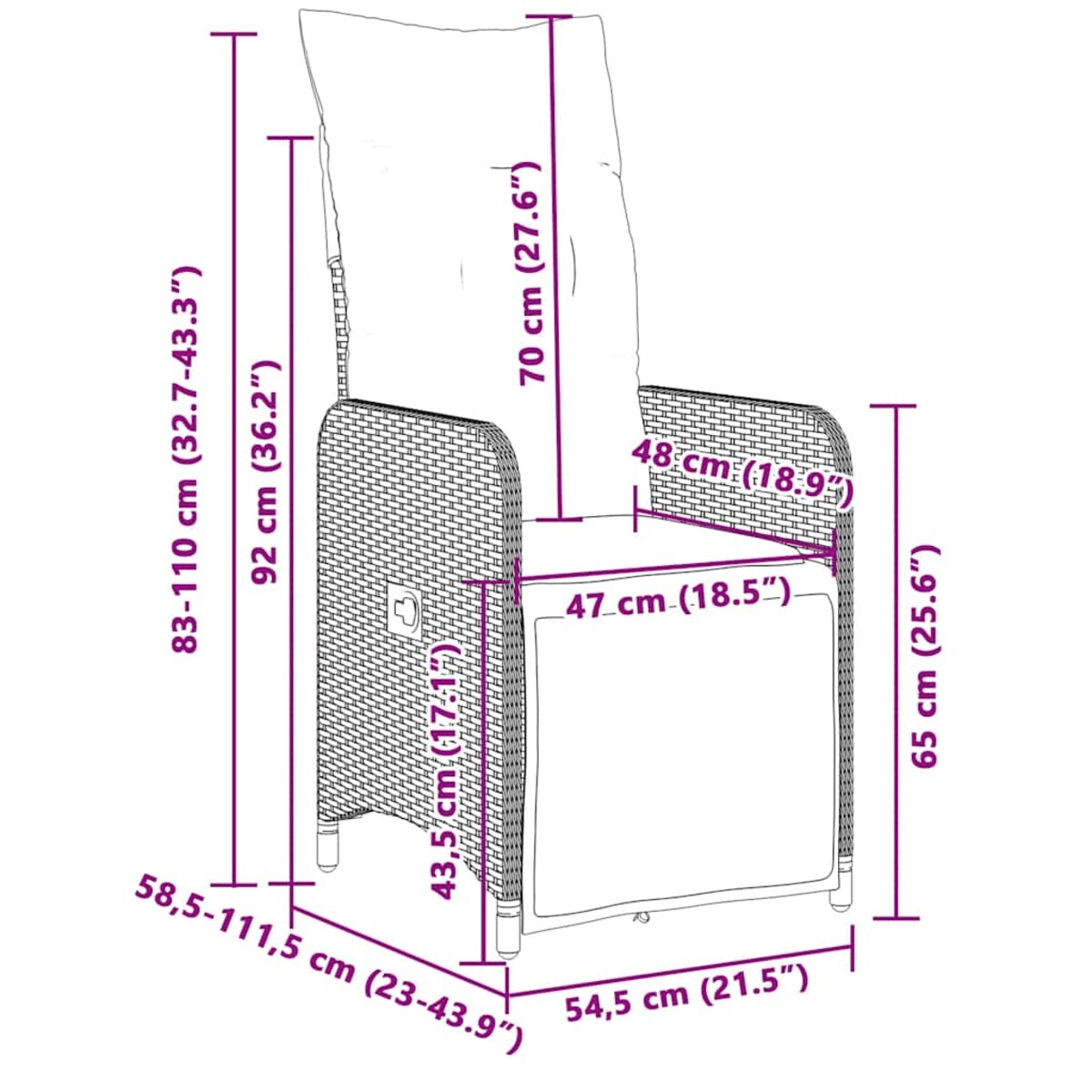 vidaXL 5-cz. zestaw mebli ogrodowych z poduszkami, brązowy, polirattan