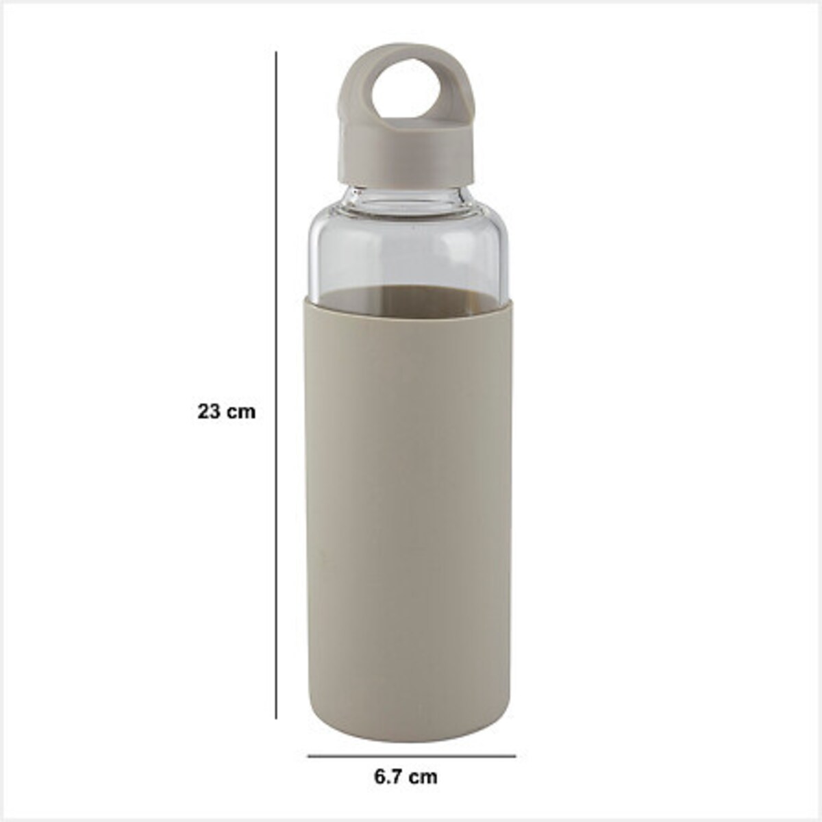 BUTELKA SZKLANA 0,5L beżowa Z POKROWCEM silikonowym