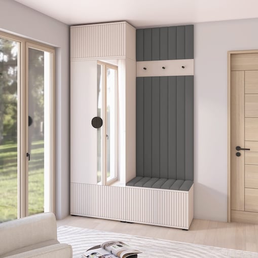 Pojemna garderoba do przedpokoju Ritmo wersja 4 Trinity 15 kaszmir