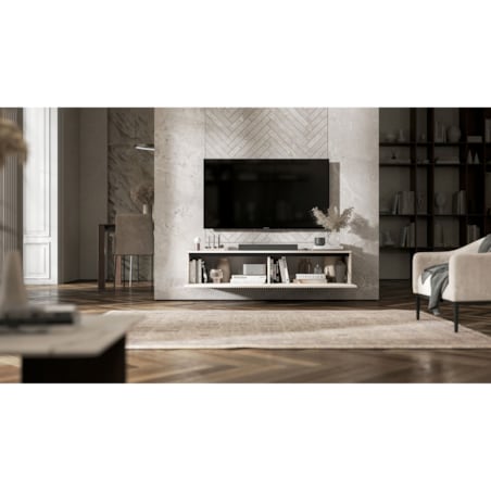 Nowoczesna Wisząca Szafka RTV Glamour Komoda RTV Kaszmir Mat 140 cm