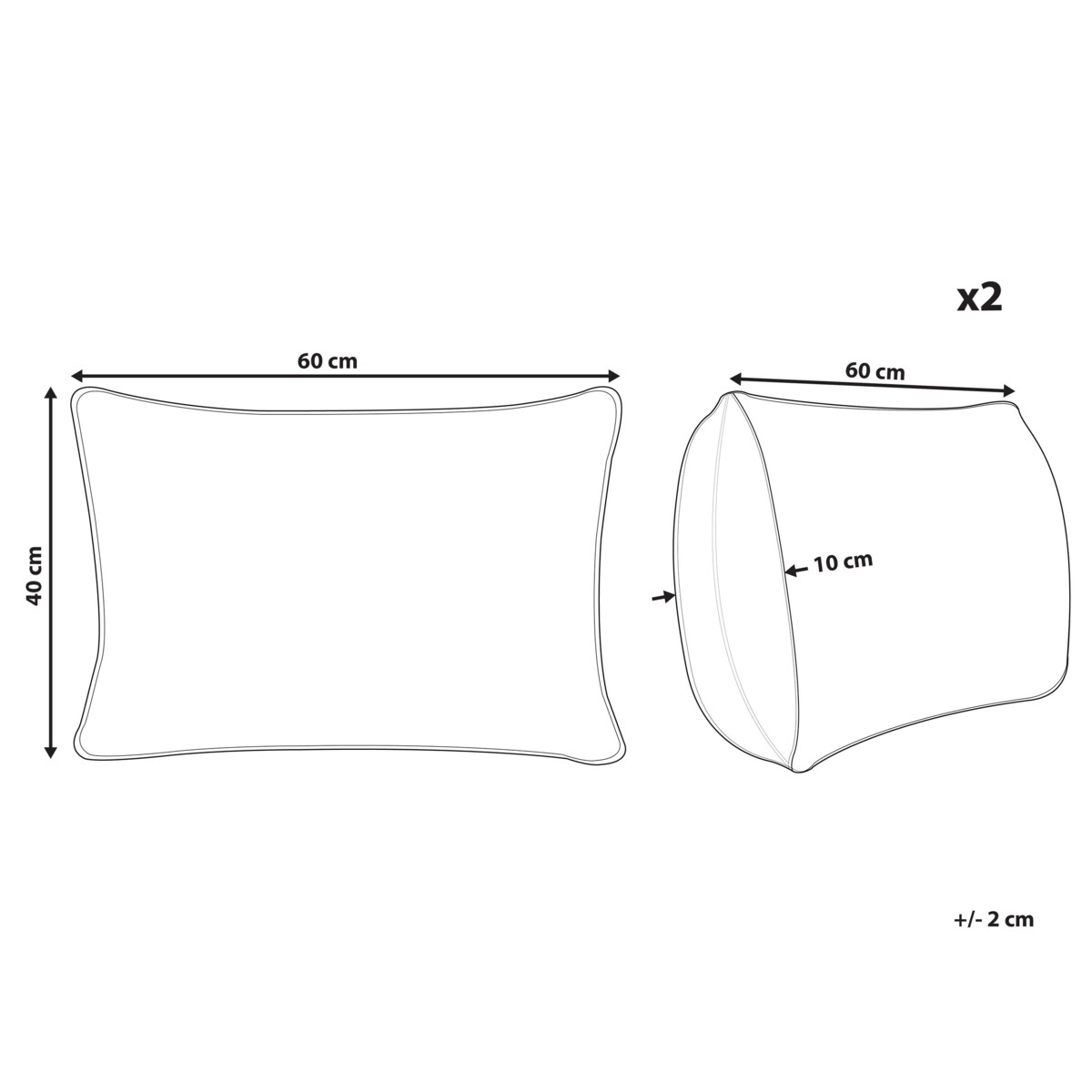 2 poduszki ogrodowe w liście 40 x 60 cm biało-niebieska TORBORA