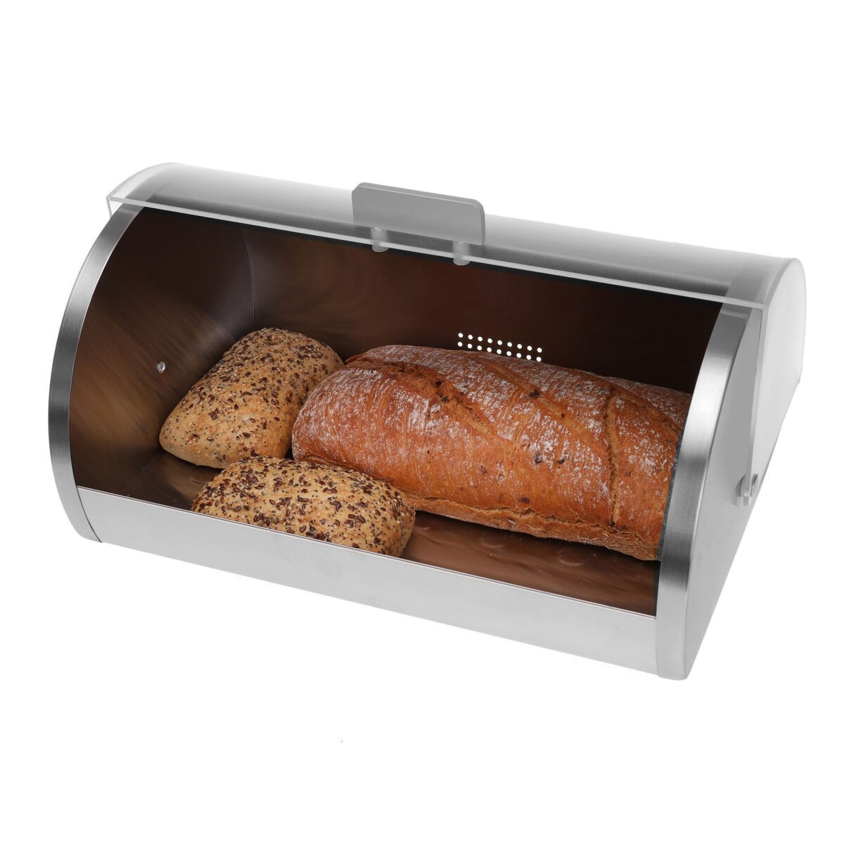 Chlebak stalowo-akrylowy pojemnik na chleb pieczywo bułki KINGHOFF