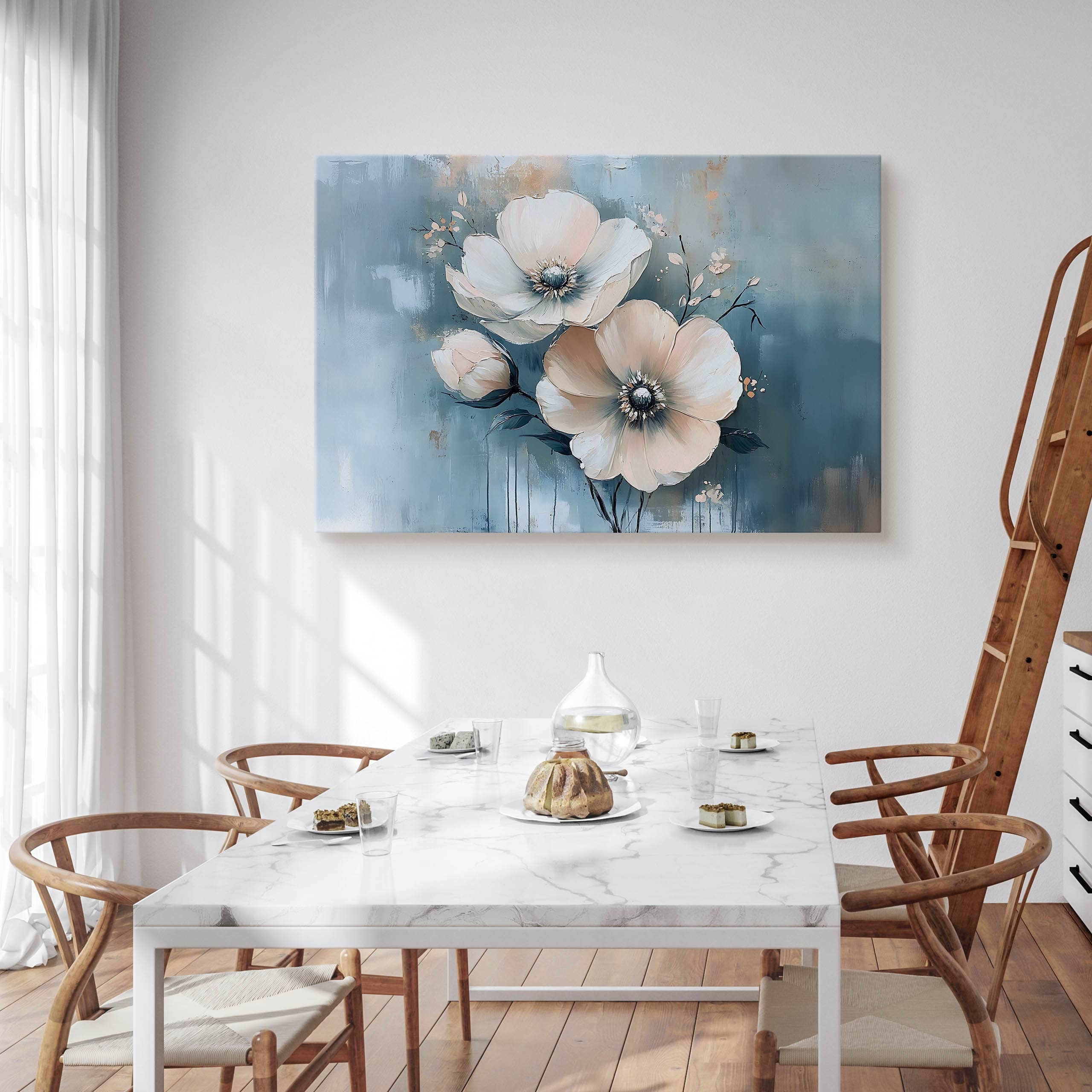 Obraz Na Płótnie Do Salonu Jasne Kwiaty Akwarele Abstrakcja Natura 70x50cm