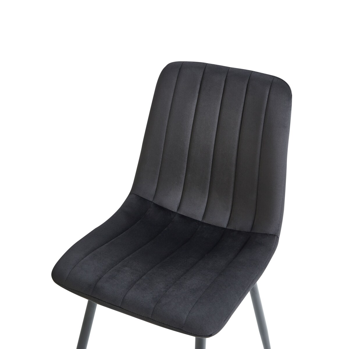 Zestaw 4 krzeseł do jadalni KALISPELL Welur Czarny