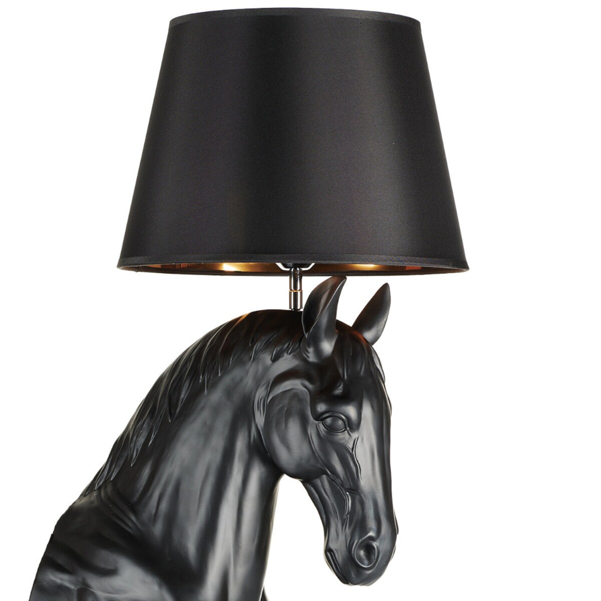 Designerska lampa podłogowa Horse MF1237-350 Step koń z abażurem czarna