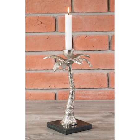 ŚWIECZNIK PALMA kandelabr ALUMINIUM MARMUR 26cm