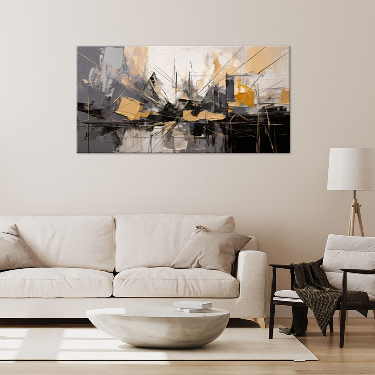 Feeby Obraz, Abstrakcja Miejska Nowoczesna 120x60