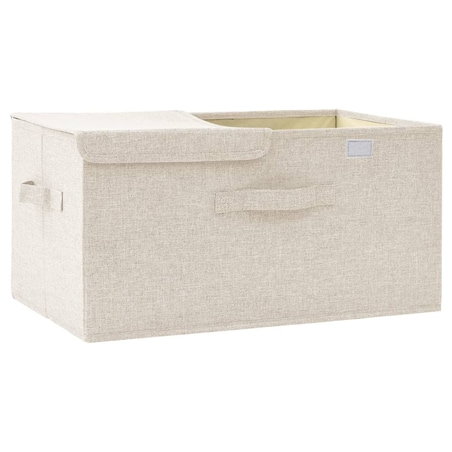 vidaXL Pojemnik do przechowywania, tkanina, 50x30x25 cm, kremowy
