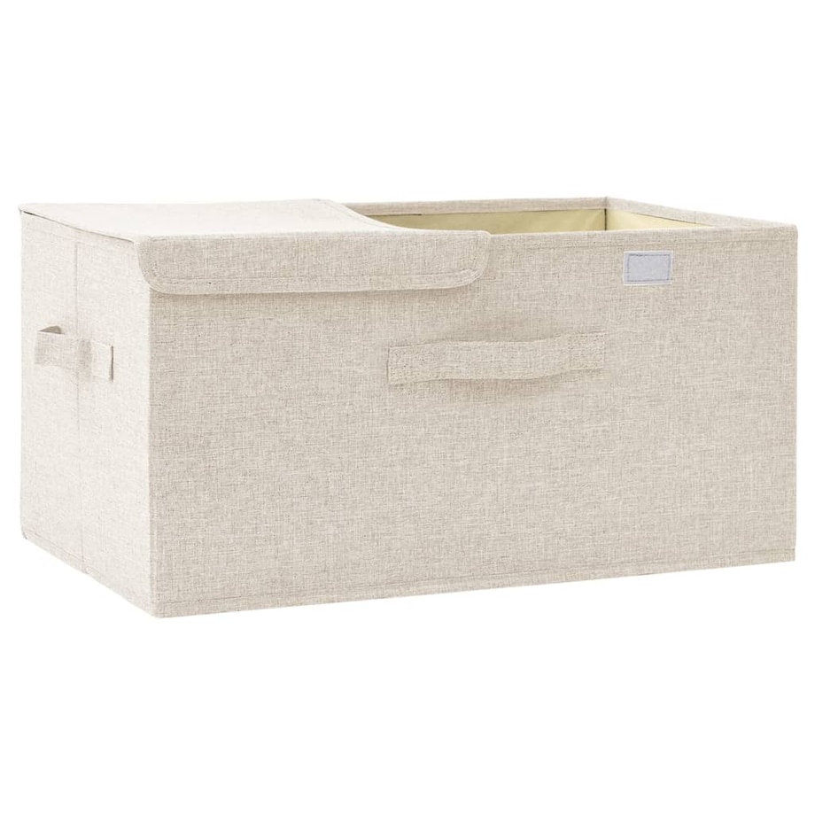 vidaXL Pojemnik do przechowywania, tkanina, 50x30x25 cm, kremowy