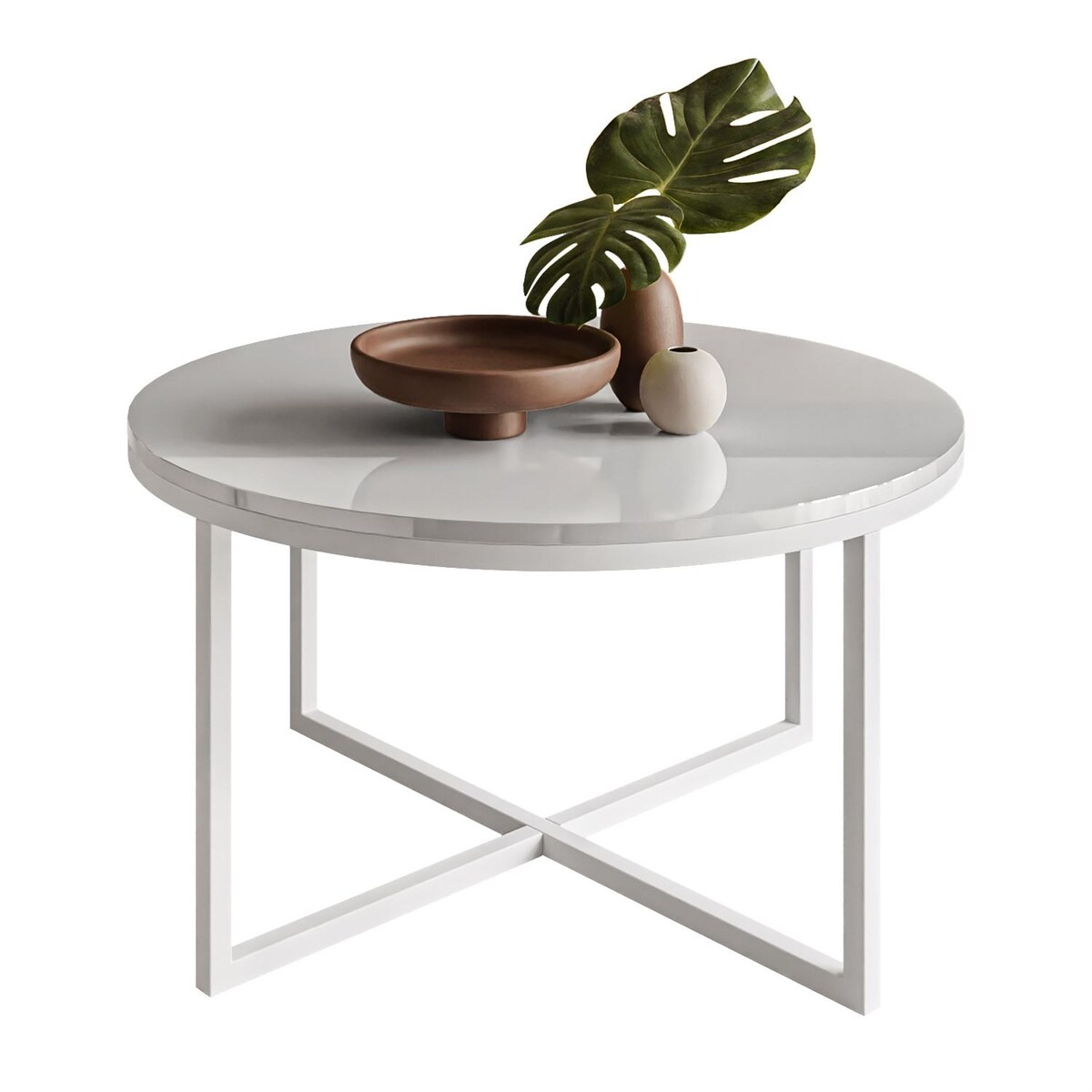 Okrągły stolik kawowy CIRI-X biały połysk