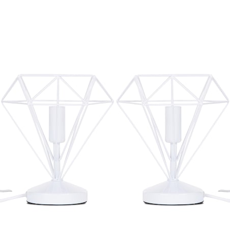 KONSIMO ACOS Minimalistyczna biała lampa stołowa, 2 szt.