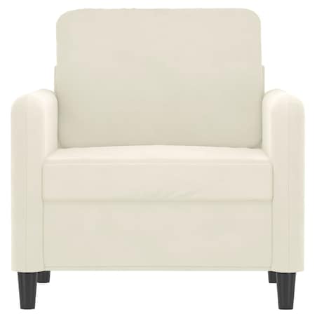 vidaXL Fotel, kremowy, 60 cm, obity aksamitem