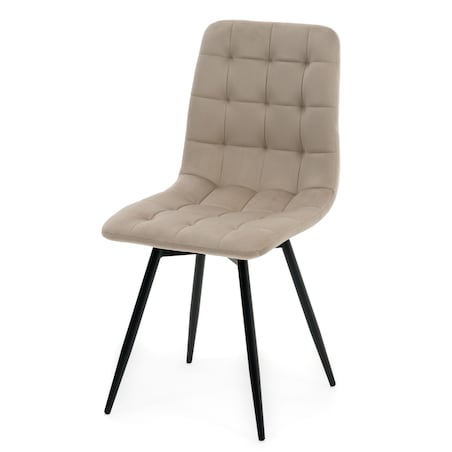 Krzesło tapicerowane obrotowe do salonu ARCO ciemnobeżowy welur
