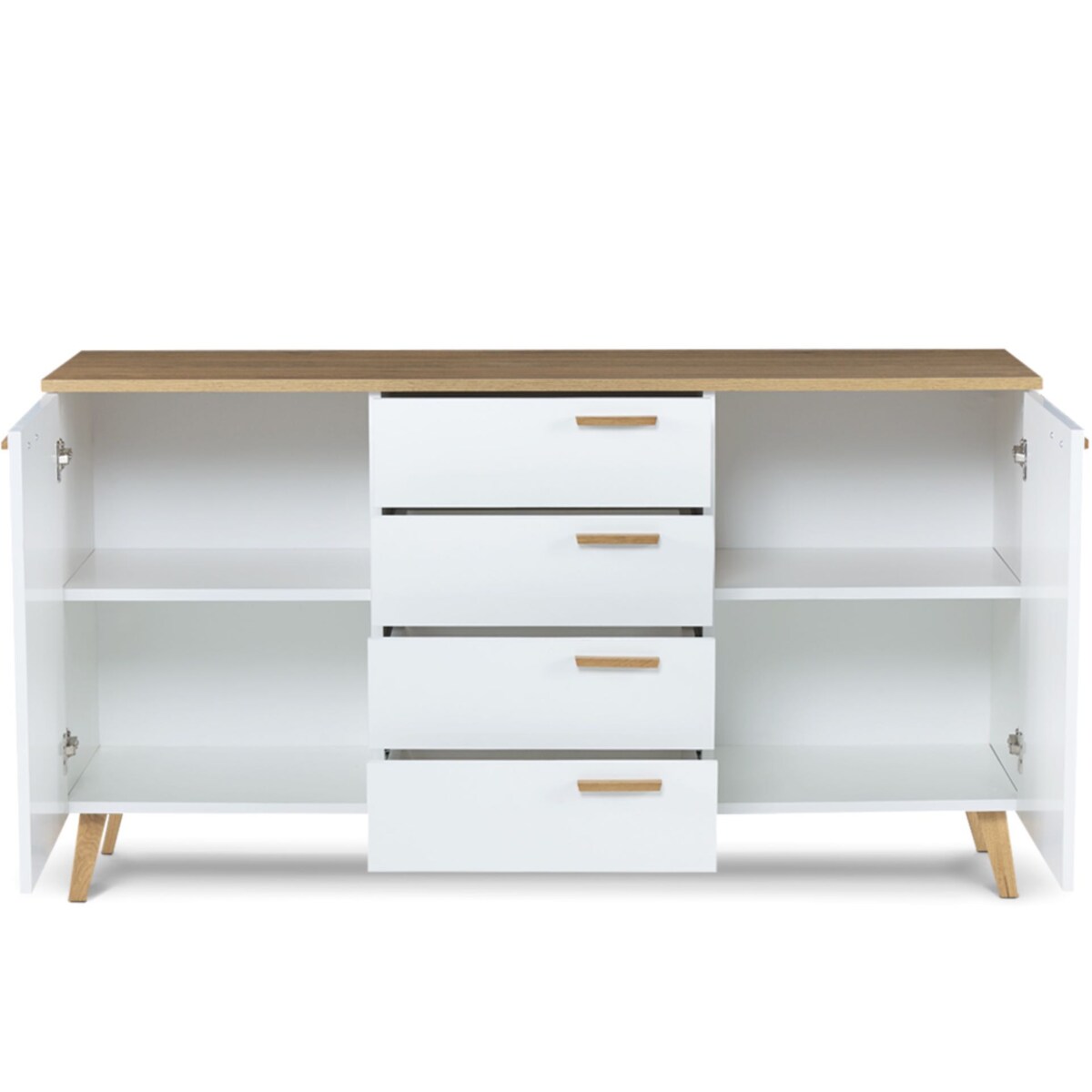 KONSIMO FRISK Skandynawska komoda biała z szufladami