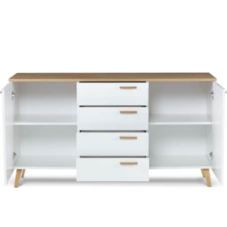 KONSIMO FRISK Skandynawska komoda biała z szufladami