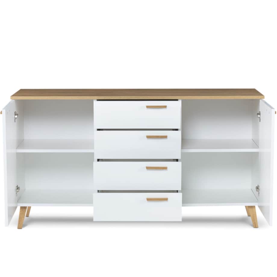 KONSIMO FRISK Skandynawska komoda biała z szufladami