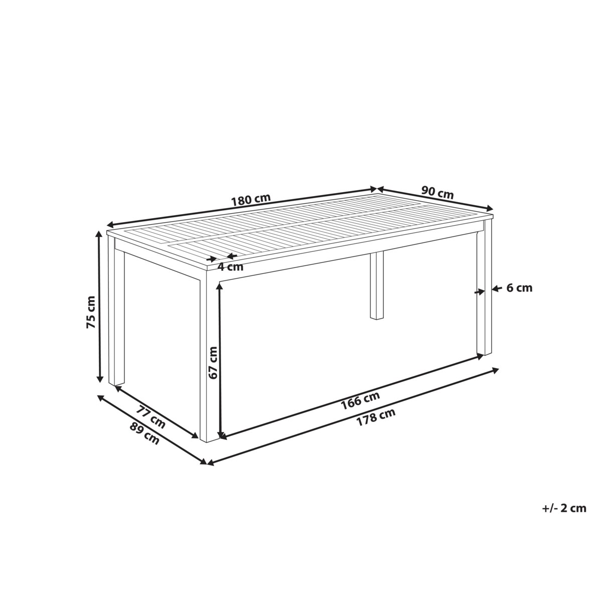 Stół ogrodowy Drewno Jasne drewno OMBRIANO