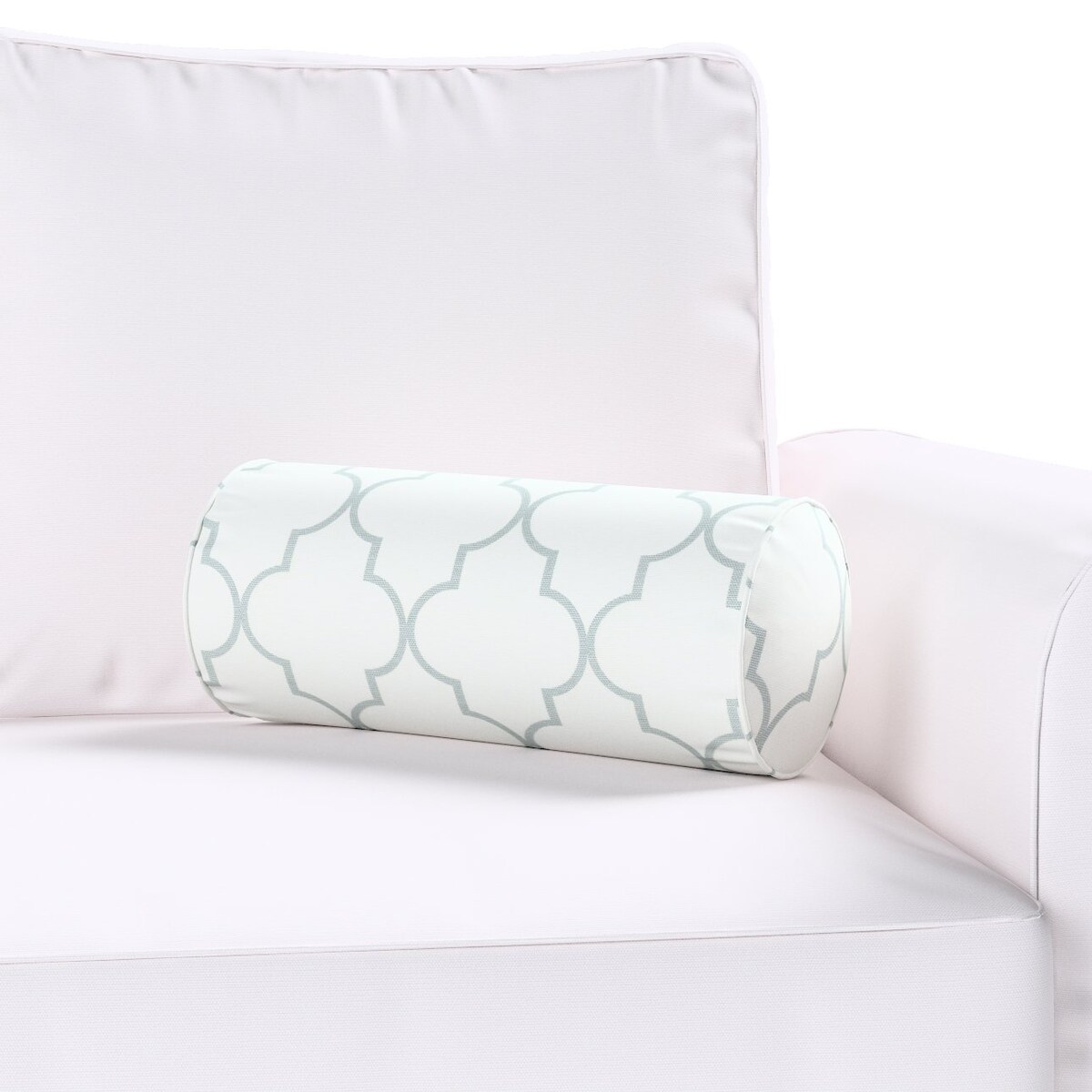 Poduszka wałek prosty, szaro-białe wzory marokańskie, Ø16 x 40 cm, Gardenia