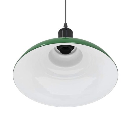 vidaXL Lampa wisząca z regulacją wysokości E27 połysk zielony metal