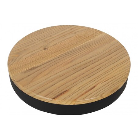 Stołek okrągły Volt KH010100953 z regulacją czarny drewniany