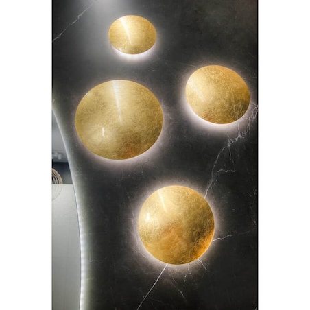 LAMPA sufitowa PLATILLO LP-8102/1C-18W GD Light Prestige metalowa OPRAWA okrągły talerz LED 18W 3000K plafon moon złoty